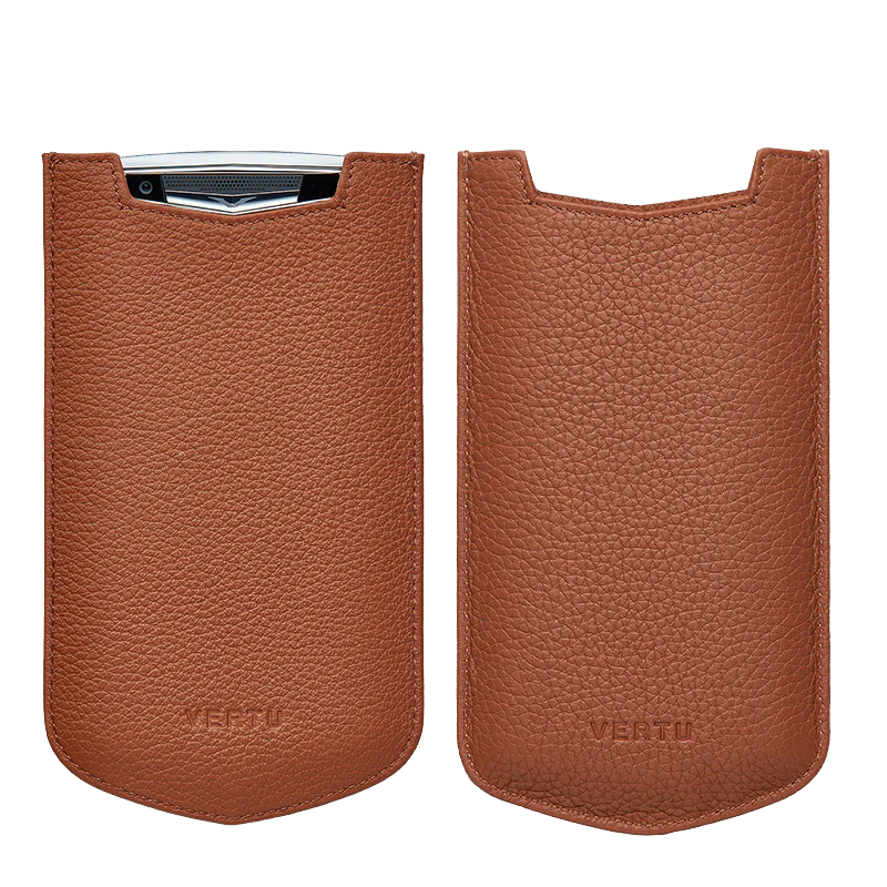 ASTER P SLIP CALF LEATHER PHONE CASE – MULTICOLOR<span> - </span>Brown