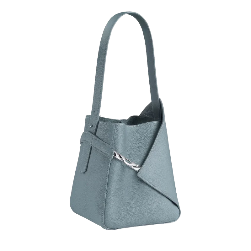 Folded V Catena Bucket Bag For Women – Multicolor<span> - </span>Dawn Blue