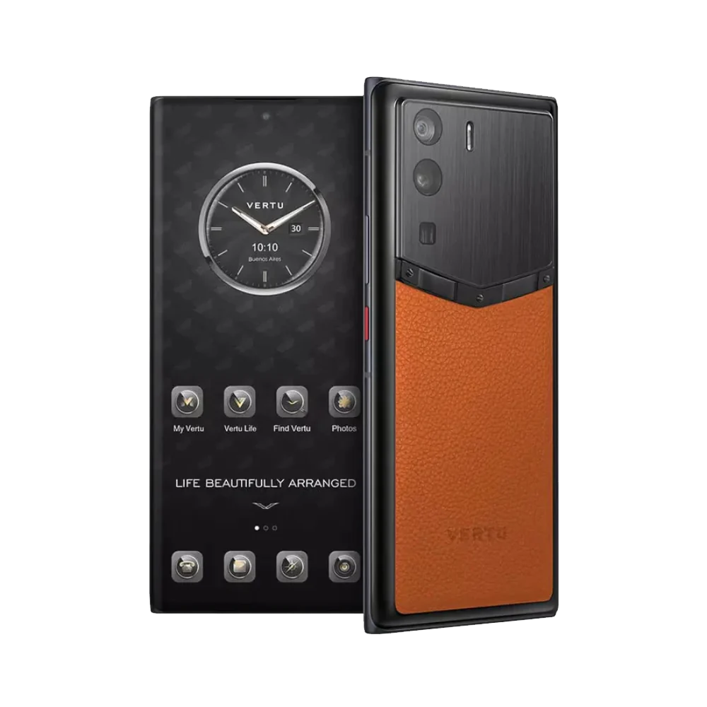 Metavertu Curve Screen Frameless Calfskin 5G Web3 Phone – Orange<span> - </span>Basic 12+512GB