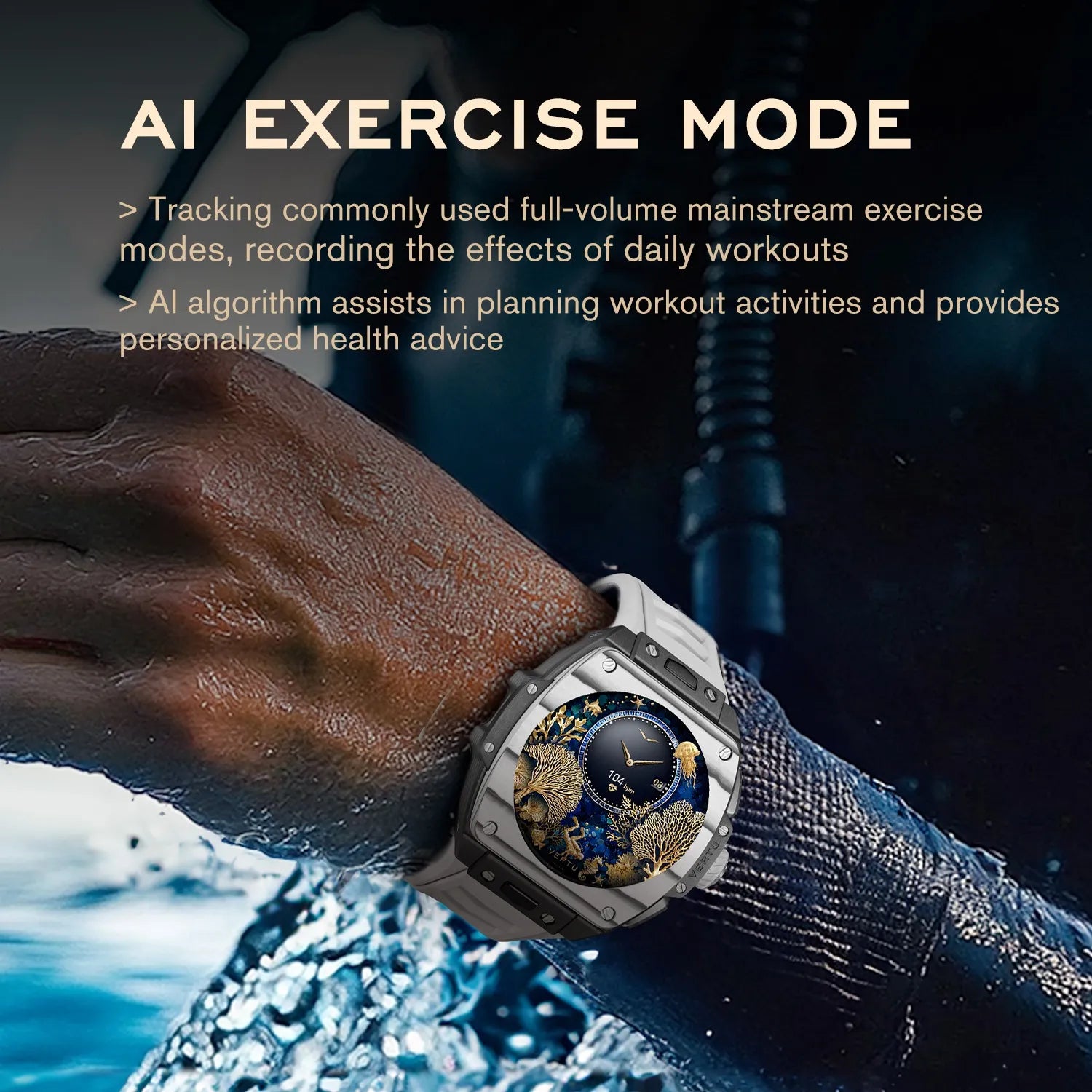 VERTU GRAND Diamonds Smart Watch for Men - Bespoke Gold - Yellow-Green Carbon Fiber