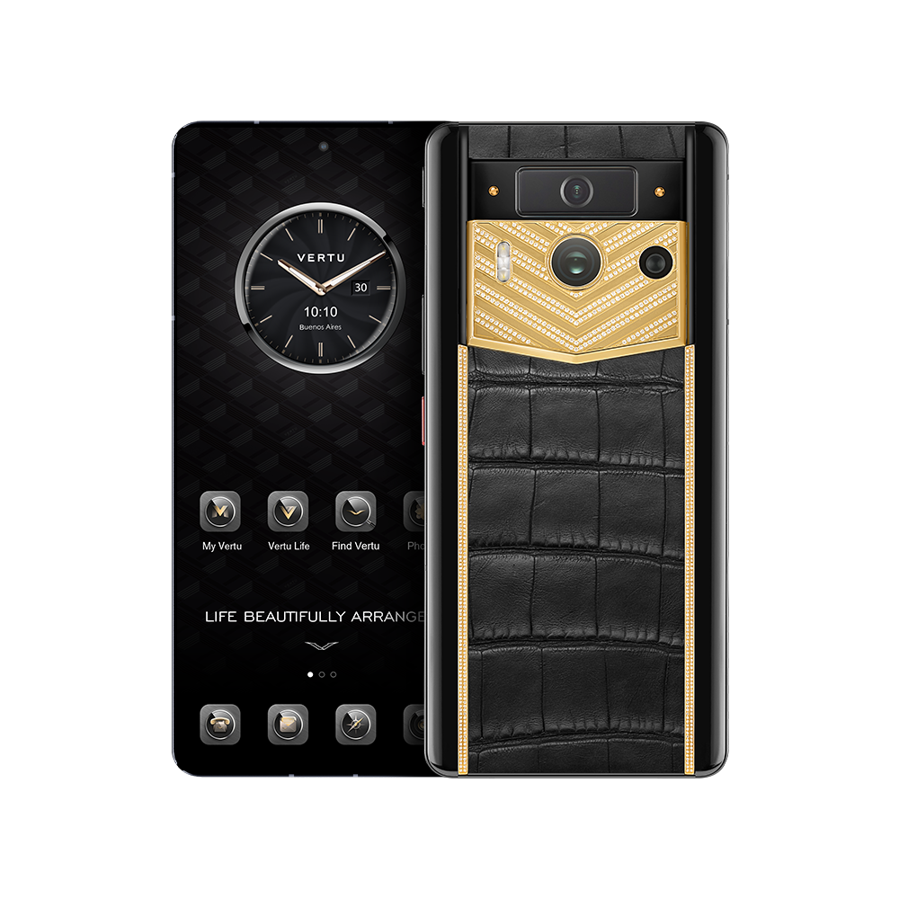 METAVERTU 2 Gold Diamond Black Alligator WEB3 AI Phone | VERTU®