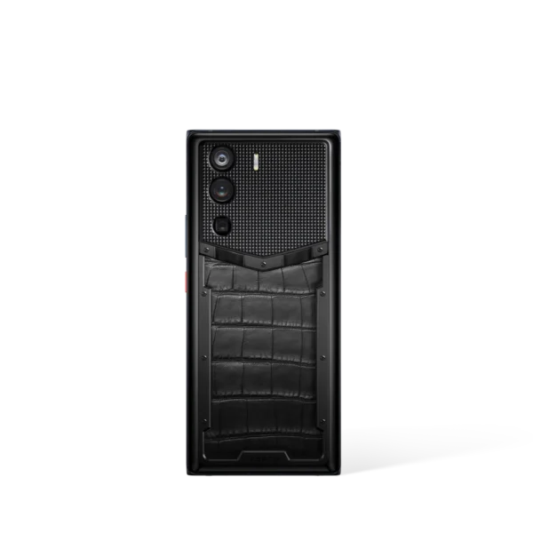 Vertu METAVERTU Flame Red Alligator Skin 5G Web3 Smartphone Direct Back Facing View