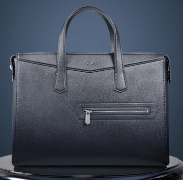 The Epitome of Professional Elegance: The Vertu Men's Black Briefcase | Black Briefcase Leather Bag for Men