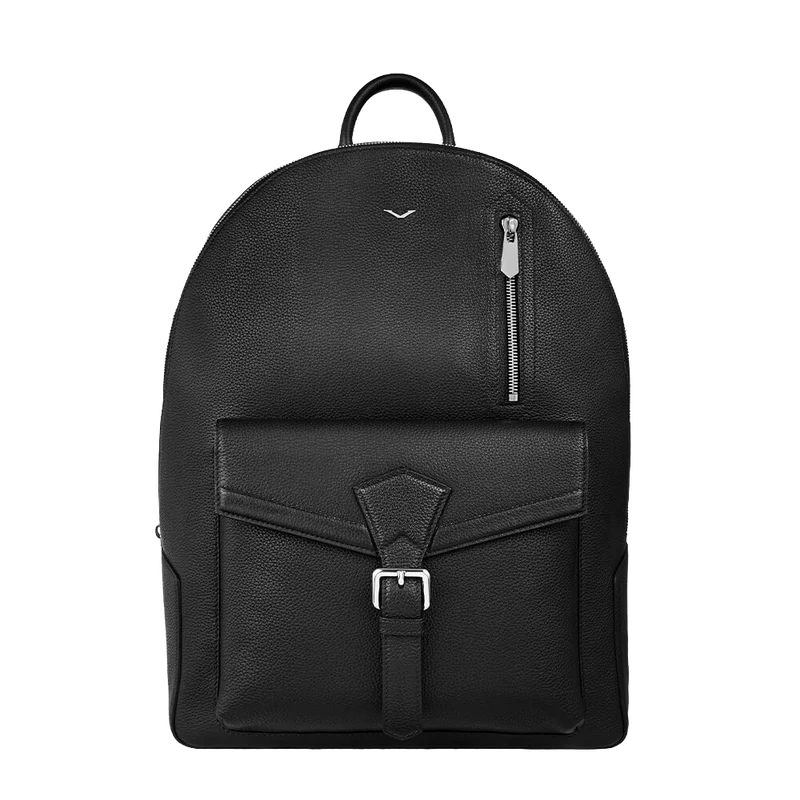 LEATHER ANTI THEFT FINGERPRINT LOCK BACKPACK – BLACK
