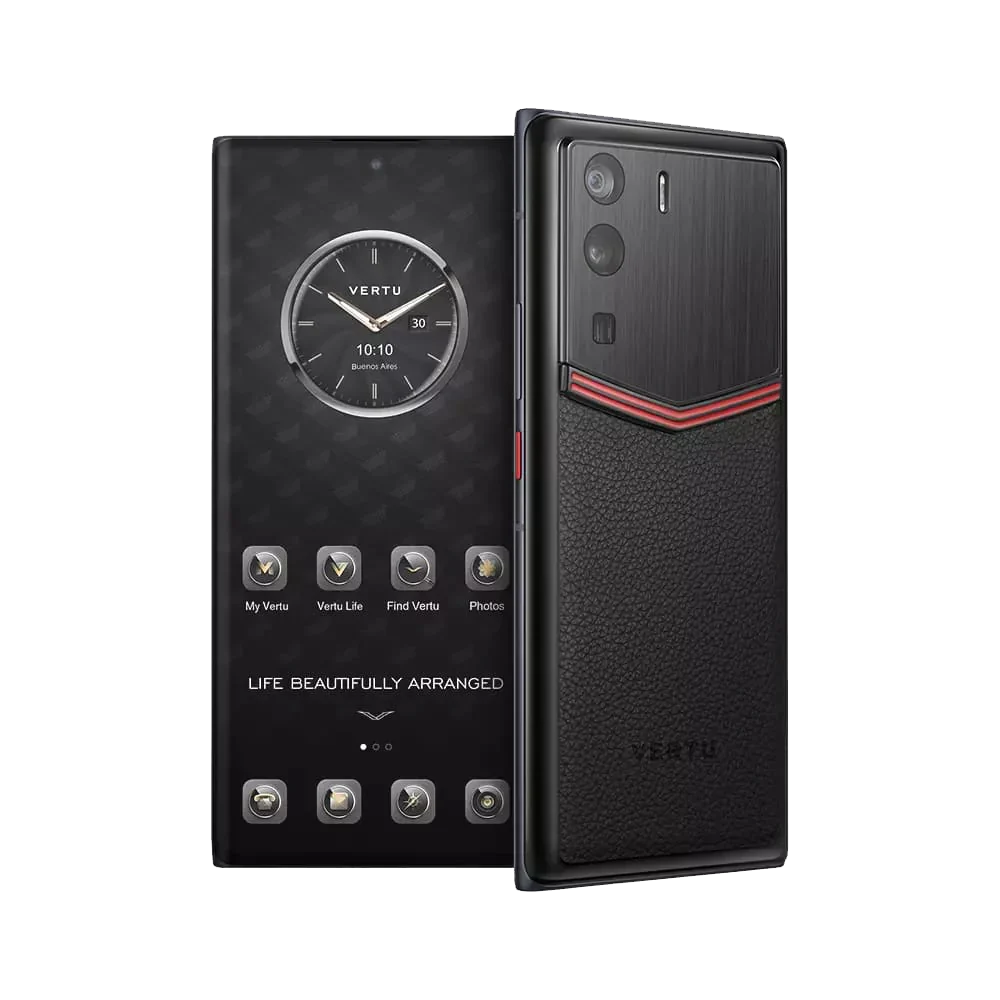 Metavertu  Curve Screen Enameled Calfskin 5G Web3 Phone – Black<span> - </span>Pro 18+1TB