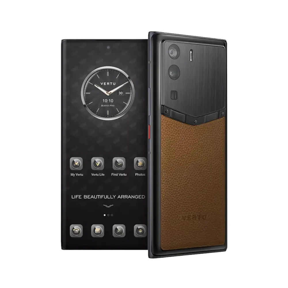 Metavertu  Curve Screen Frameless Calfskin 5G Web3 Phone – Brown<span> - </span>Pro 18+1TB
