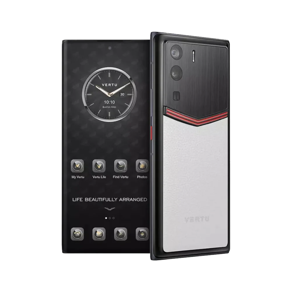 Metavertu  Curve Screen Enameled Calfskin 5G Web3 Phone – White<span> - </span>Pro 18+1TB