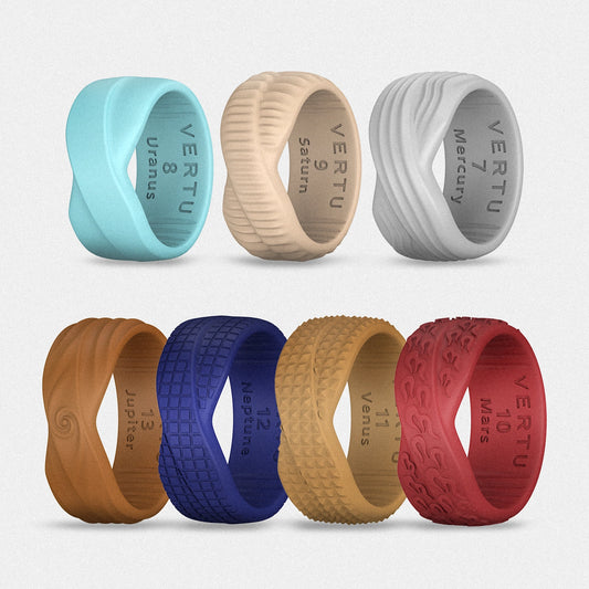 7-Piece Planetary Silicone Rings Set