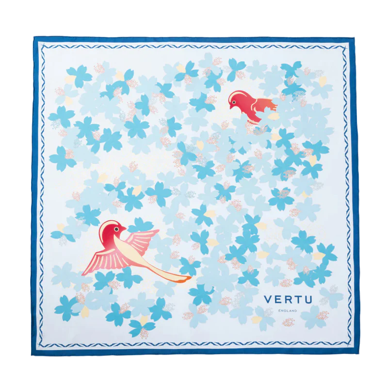 Season-Daigo Floral Print Silk Skinny Scarf