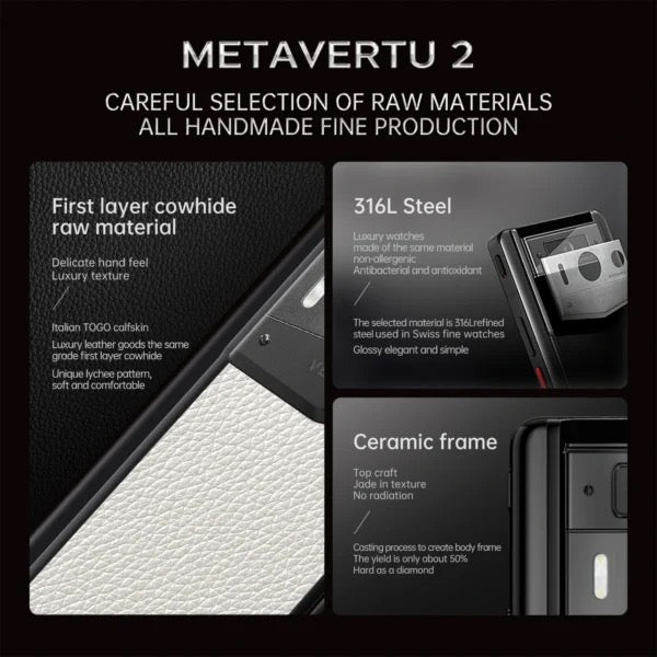 METAVERTU 2 WHITE ALLIGATOR SKIN WEB3 AI PHONE – AMBER BROWN (SILVER CASE)