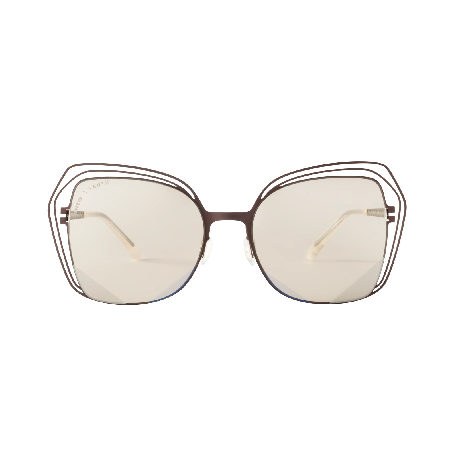 Essence V Women's Luxury Polarized Sunglasses Layered Hollow-out<span> - </span>Coffee Brown