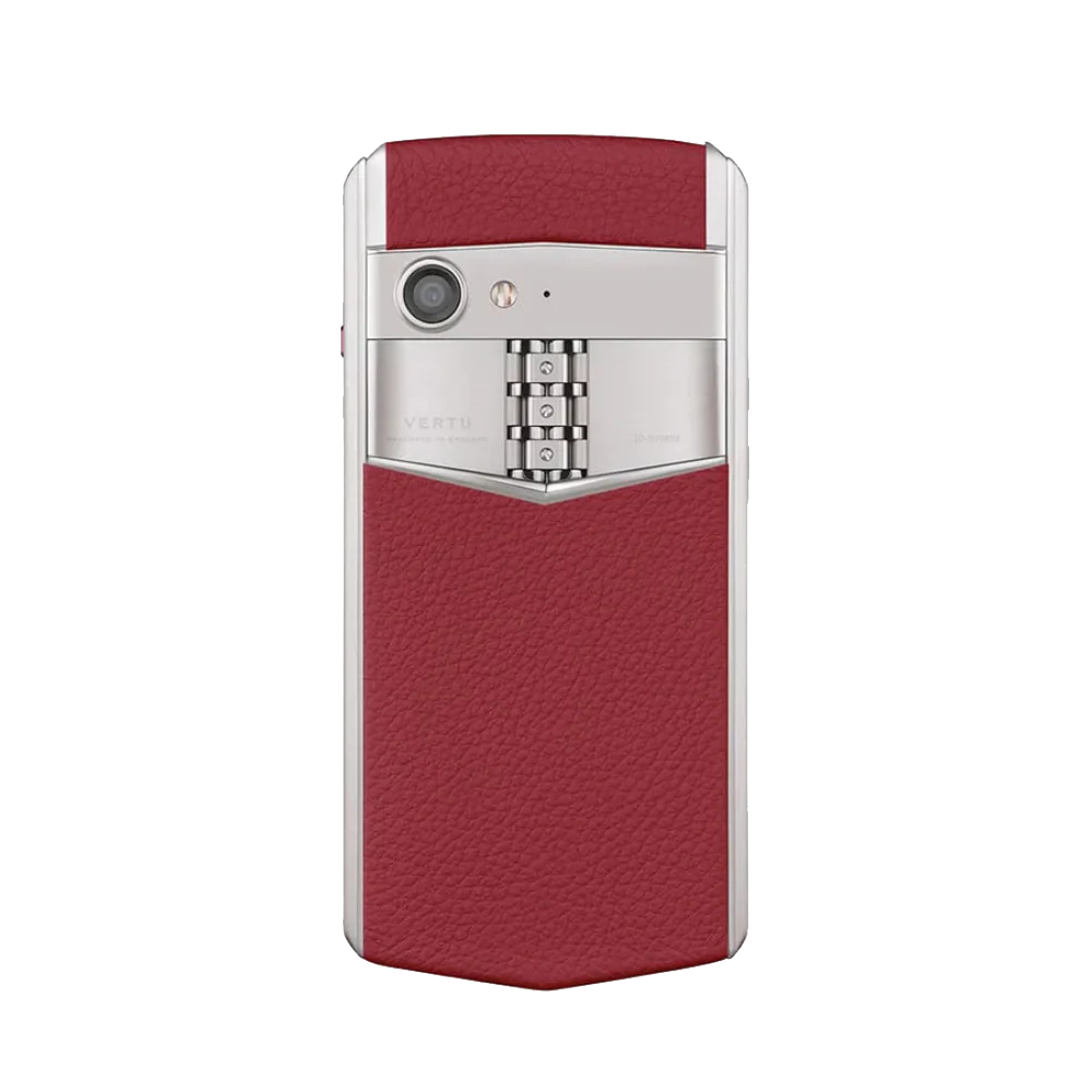 Aster P Baroque Calfskin Phone Raspberry Red Back