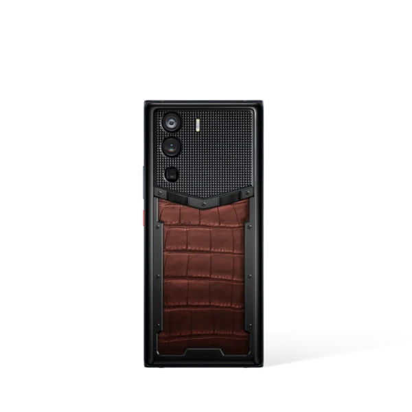 Vertu Metavertu Brown Alligator Skin 5G Web3 Phone back view high-end luxury smartphone
