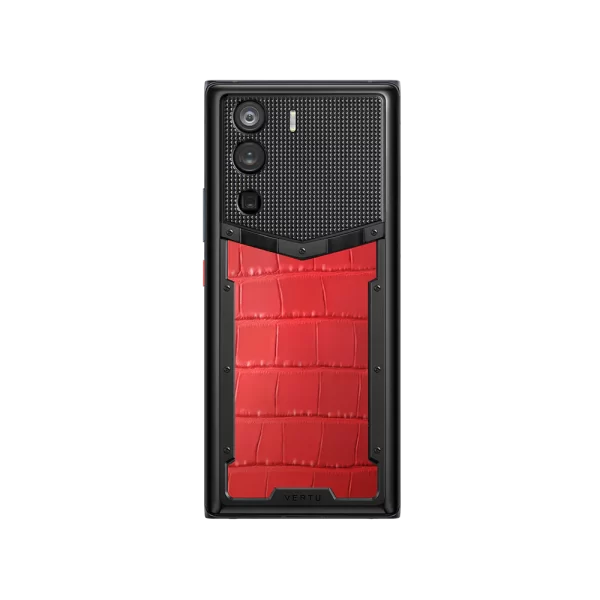 Vertu Metavertu Flame Red Alligator Skin 5G Web3 Smartphone Detailed Rear Product View