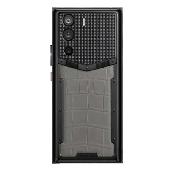 Vertu Metavertu Grey Alligator Skin 5G Web3 Phone Enlarged Rear Texture Display View