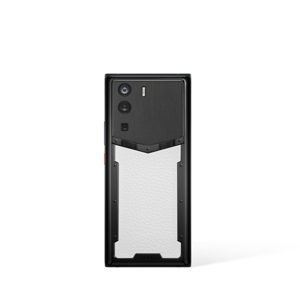 Vertu Metavertu Moon White Calfskin 5G Web3 Smartphone Rear Perspective View Angle