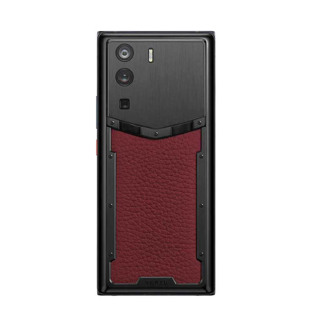 Vertu Metavertu Raspberry Red Calfskin 5G Web3 Smartphone Direct Back Facing View