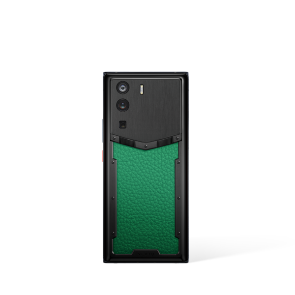 Vertu Metavertu Vienna Green Calfskin 5G Web3 Smartphone Rear Perspective View