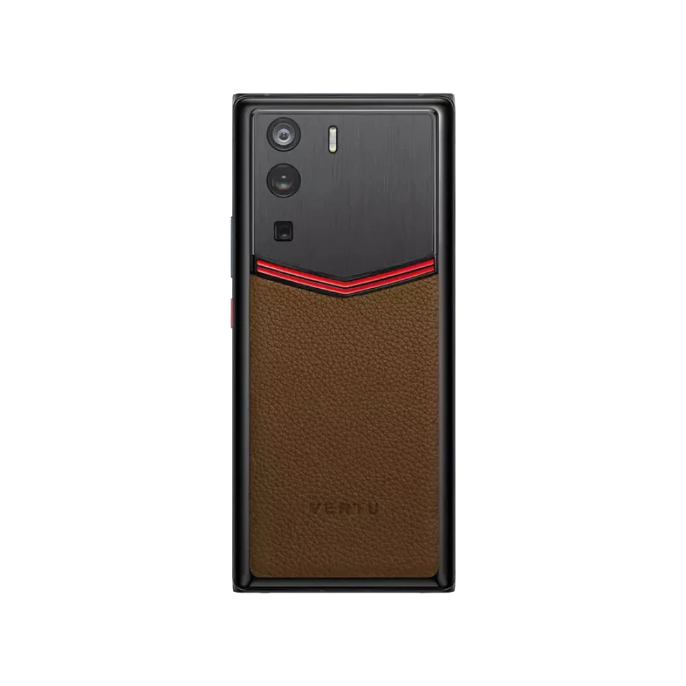 Vertu METAVERTU Caramel Brown Enameled Calfskin 5G Web3 Smartphone Direct Back View
