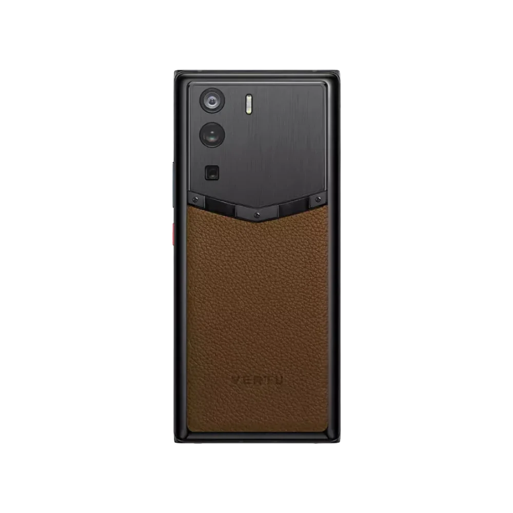 Vertu METAVERTU Caramel Brown Frameless Calfskin 5G Web3 Phone Direct Back Facing View