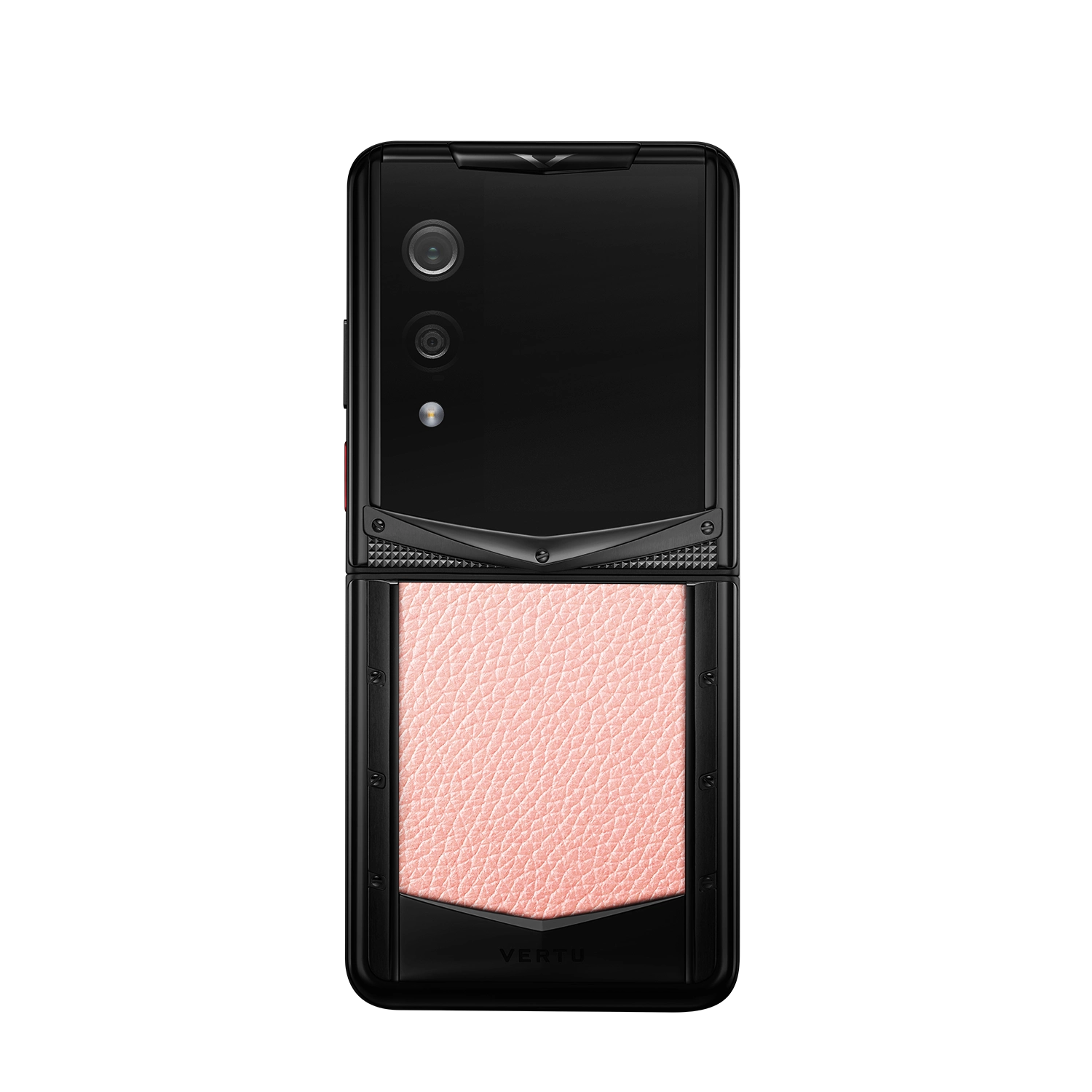 Vertu Quantum Flip Calfskin Series Milkshake Pink luxury foldable smartphone back view