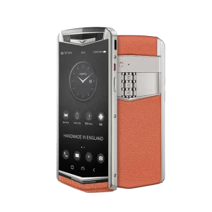 Aster P Baroque Calfskin Phone Dawning Orange Side