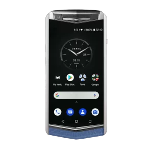 Aster P Baroque Calfskin Phone Navy Blue Front