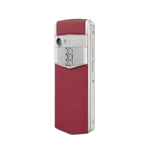 Aster P Baroque Calfskin Phone Raspberry Red Side