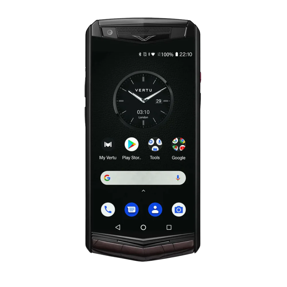 Aster P Gothic Alligator Skin Phone Amber Brown Front View