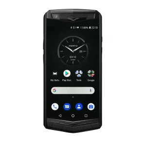 Vertu Aster P Gothic Alligator Skin Phone Iron Black Front View