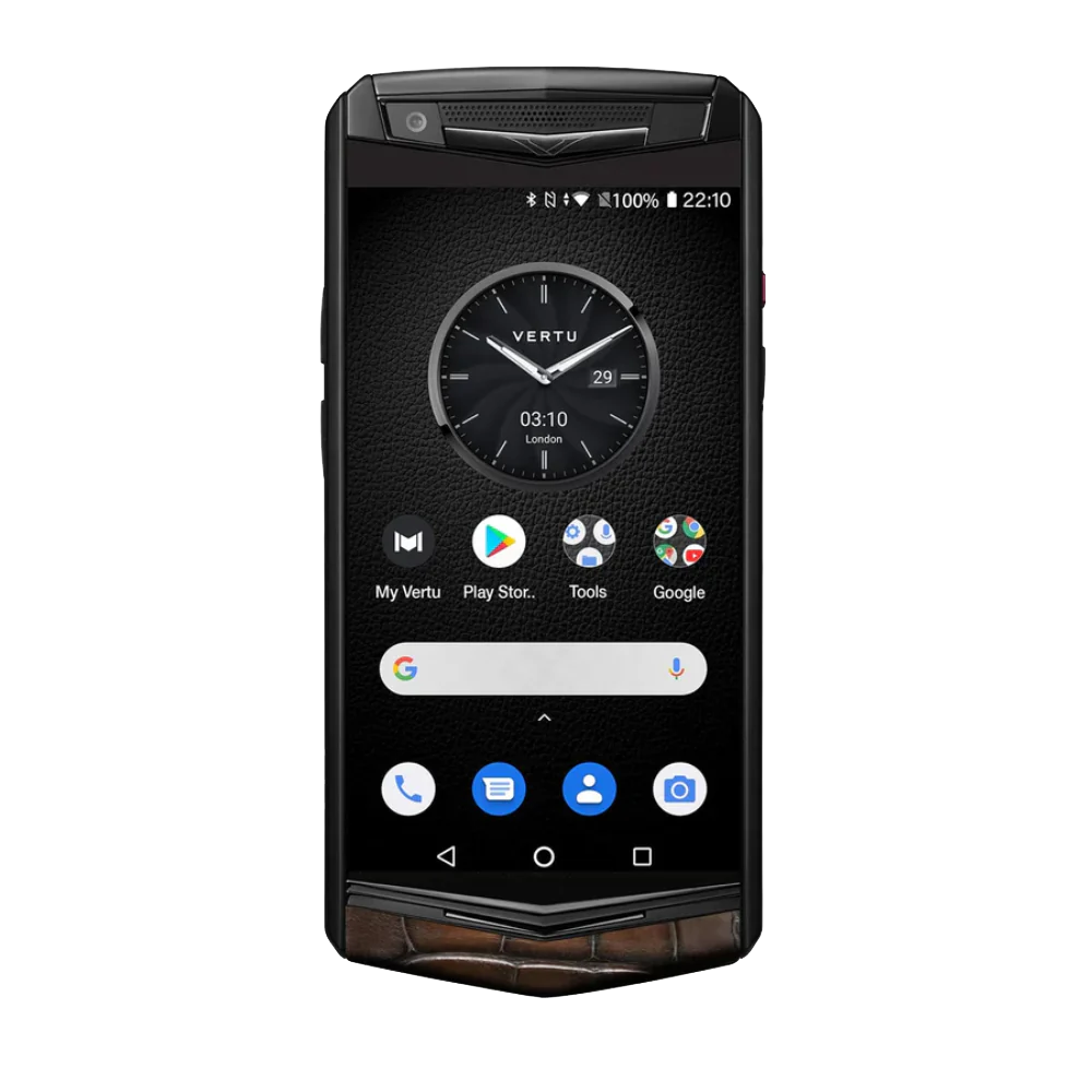 Aster P Gothic Alligator Skin Phone Classic Crema Perlato Front View