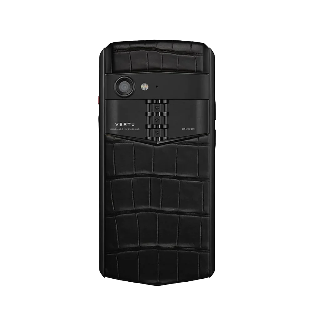 Vertu Aster P Gothic Alligator Skin Phone Iron Black Back View