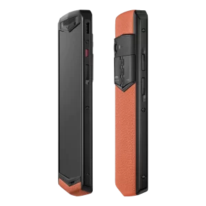 Aster P Gothic Calfskin Phone Dawning Orange Side