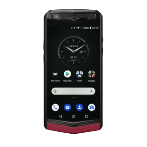 Aster P Gothic Calfskin Phone Rasberry Red Front