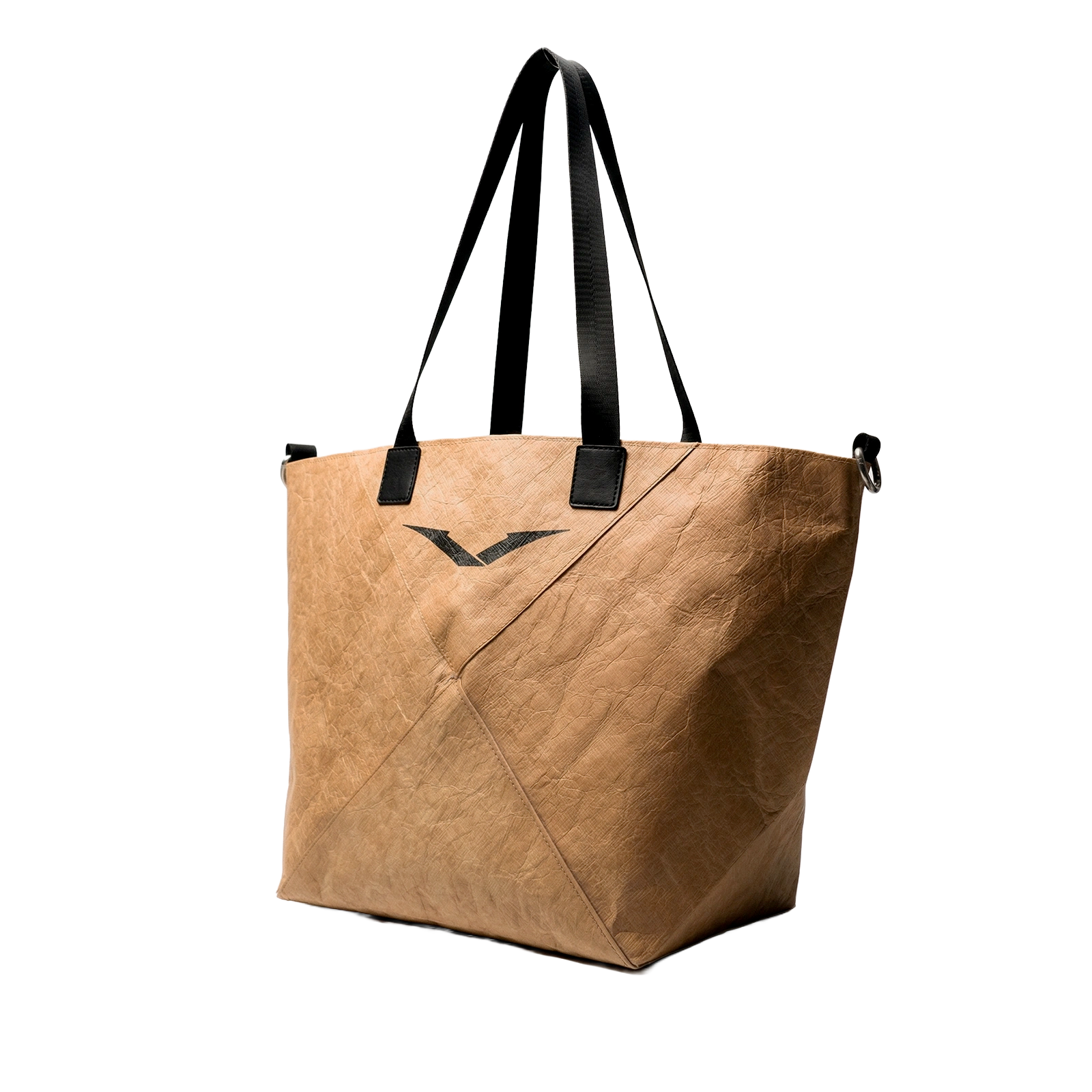 VERTU Large Kraft Paper Tote Natural Brown Sustainable Grocery Bag Side Profile View