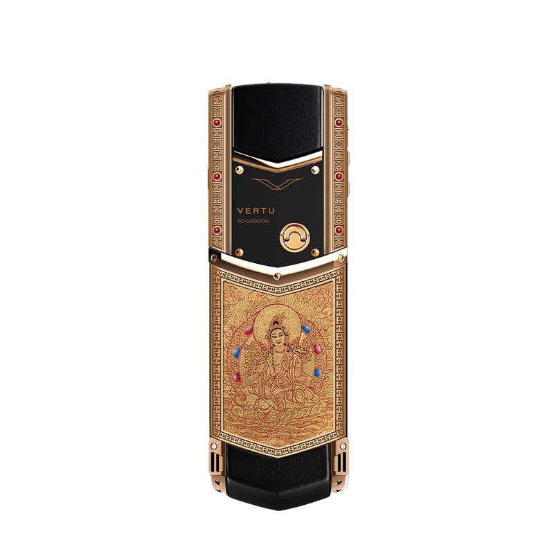 Vertu Signature V Thangka Buddha Pure Gold White Tara Gold Luxury Keypad Phone Hand-painted Art